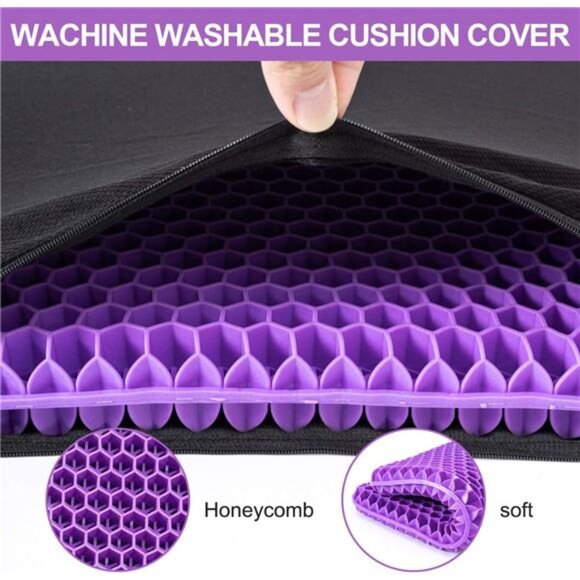 Gel Seat Cushion for Office Chair Car Wheelchair Sciatica Pain Relief Comfort Pa - Picture 4 of 7